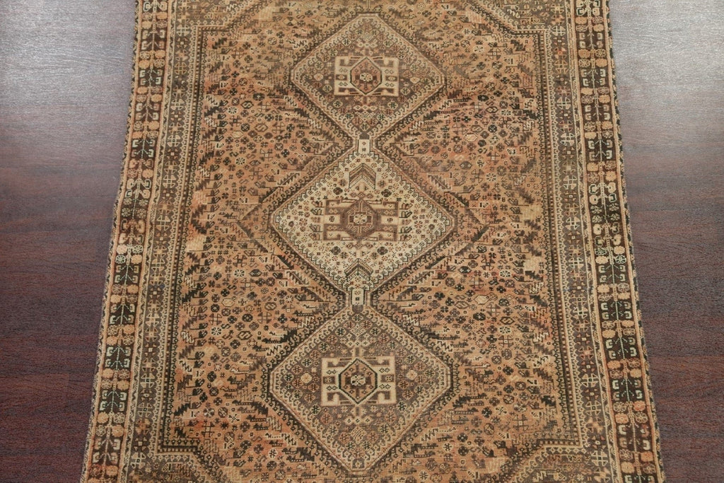 Antique Distressed Shiraz Persian Area Rug 6x9