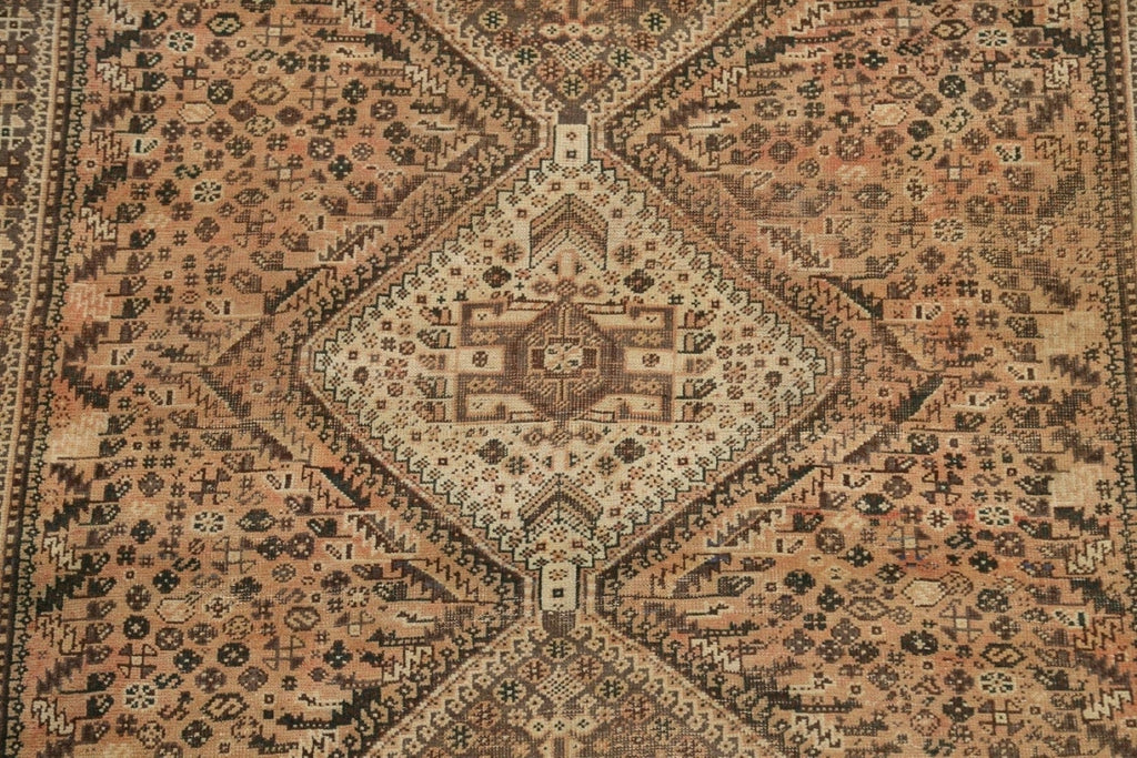 Antique Distressed Shiraz Persian Area Rug 6x9