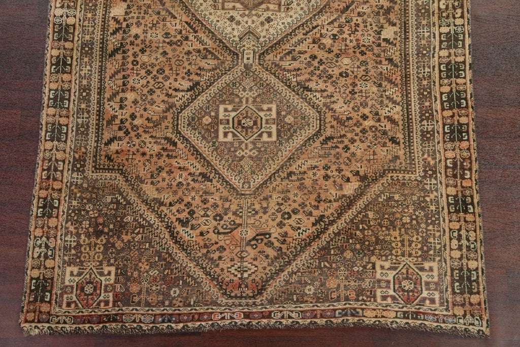 Antique Distressed Shiraz Persian Area Rug 6x9