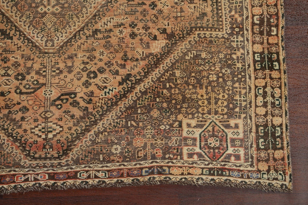 Antique Distressed Shiraz Persian Area Rug 6x9