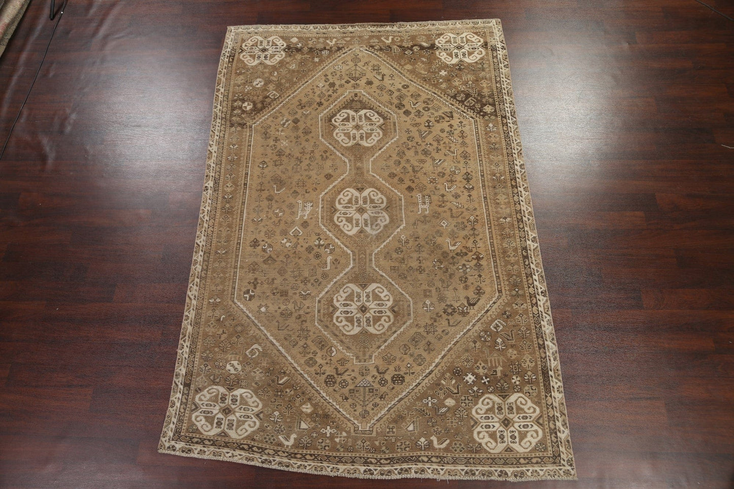 Pre-1900 Antique Shiraz Persian Area Rug 7x10