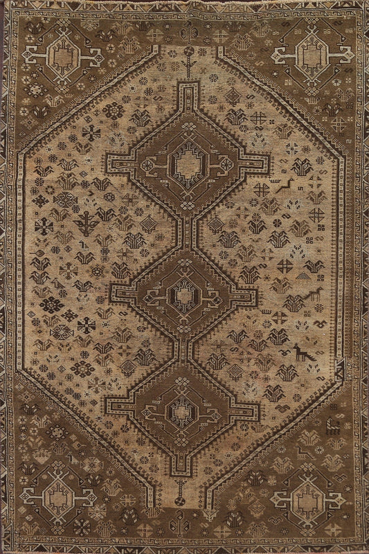 Antique Shiraz Persian Area Rug 6x9