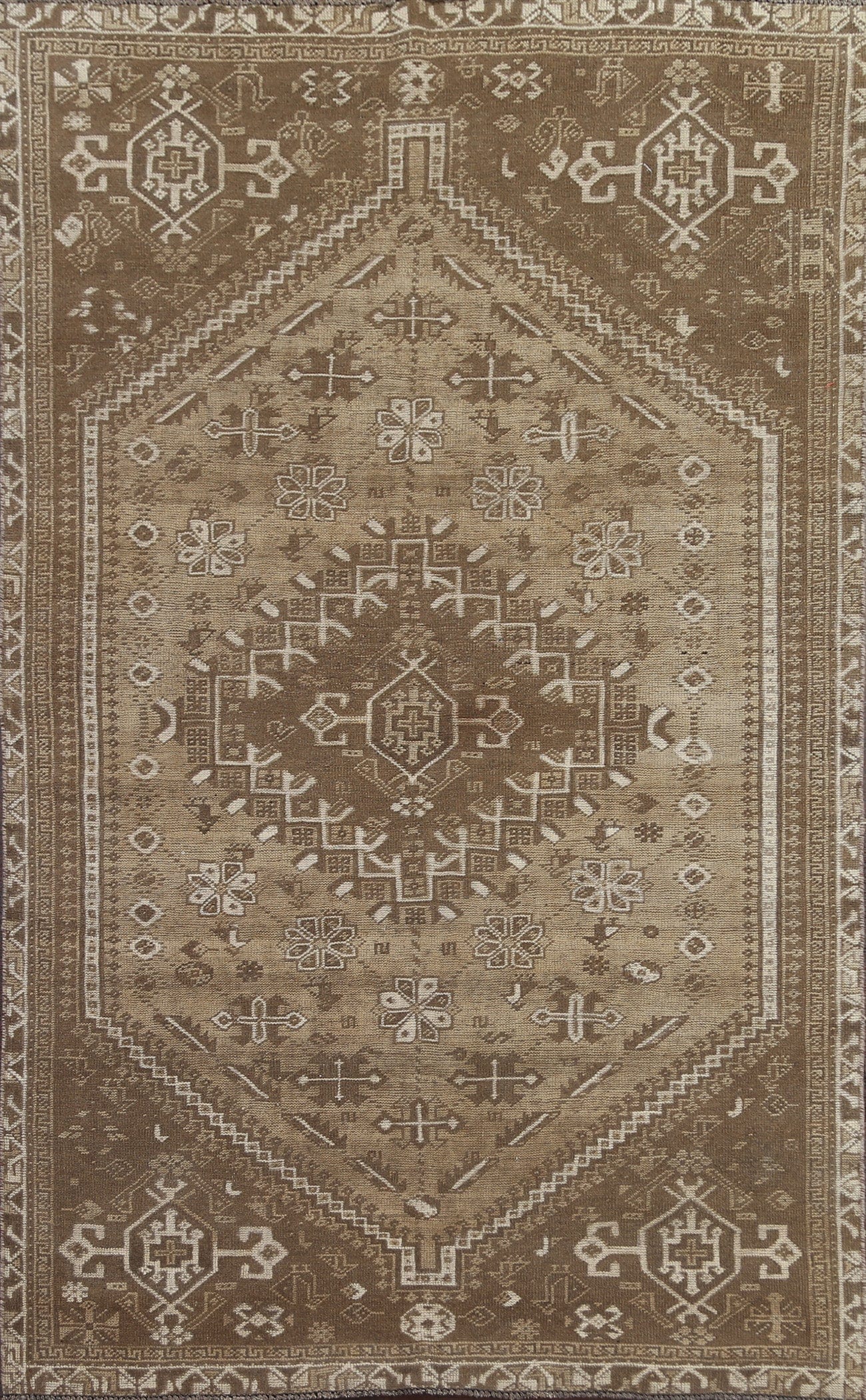 Antique Wool Shiraz Persian Area Rug 6x9