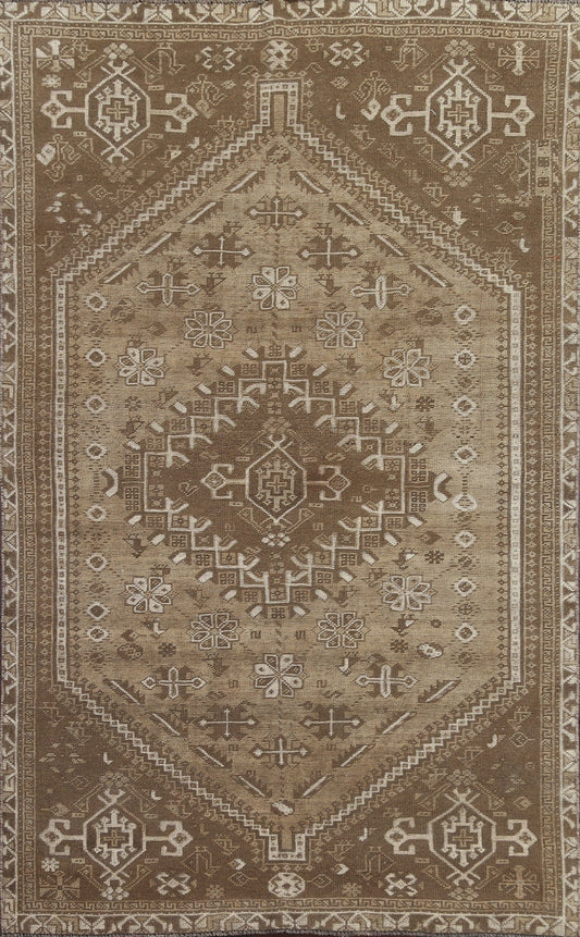 Antique Wool Shiraz Persian Area Rug 6x9