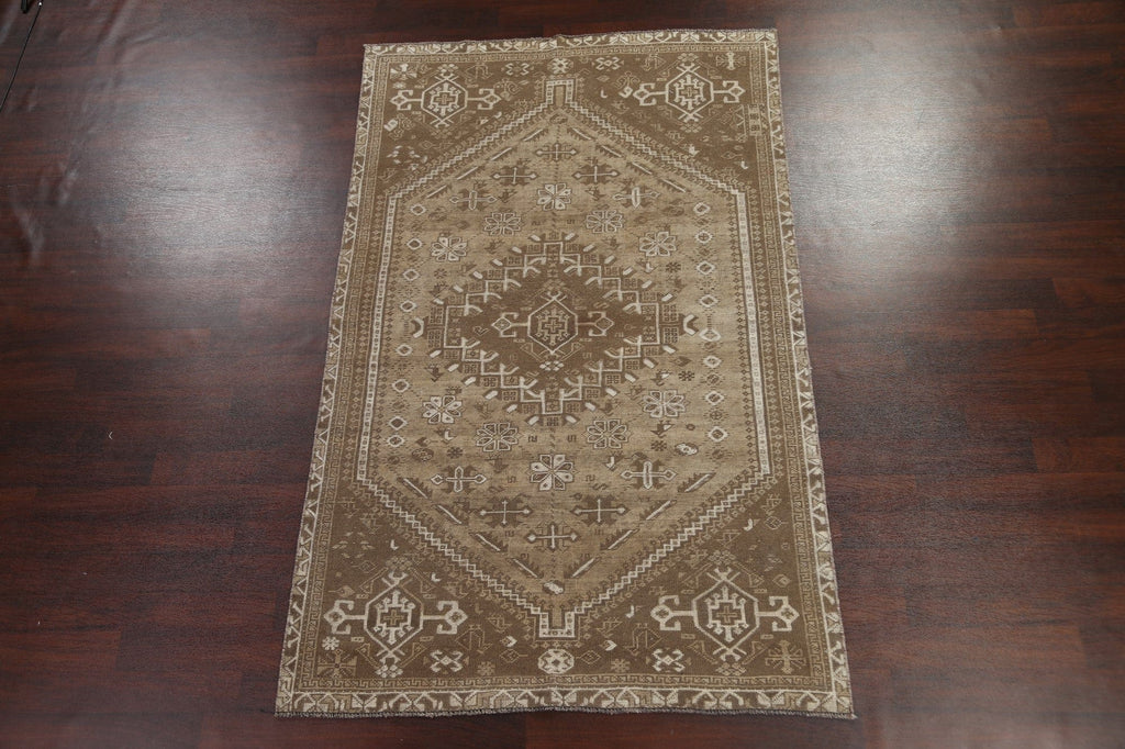 Antique Wool Shiraz Persian Area Rug 6x9