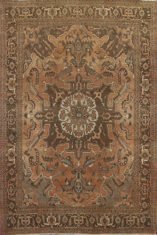 Antique Distressed Heriz Persian Area Rug 8x11