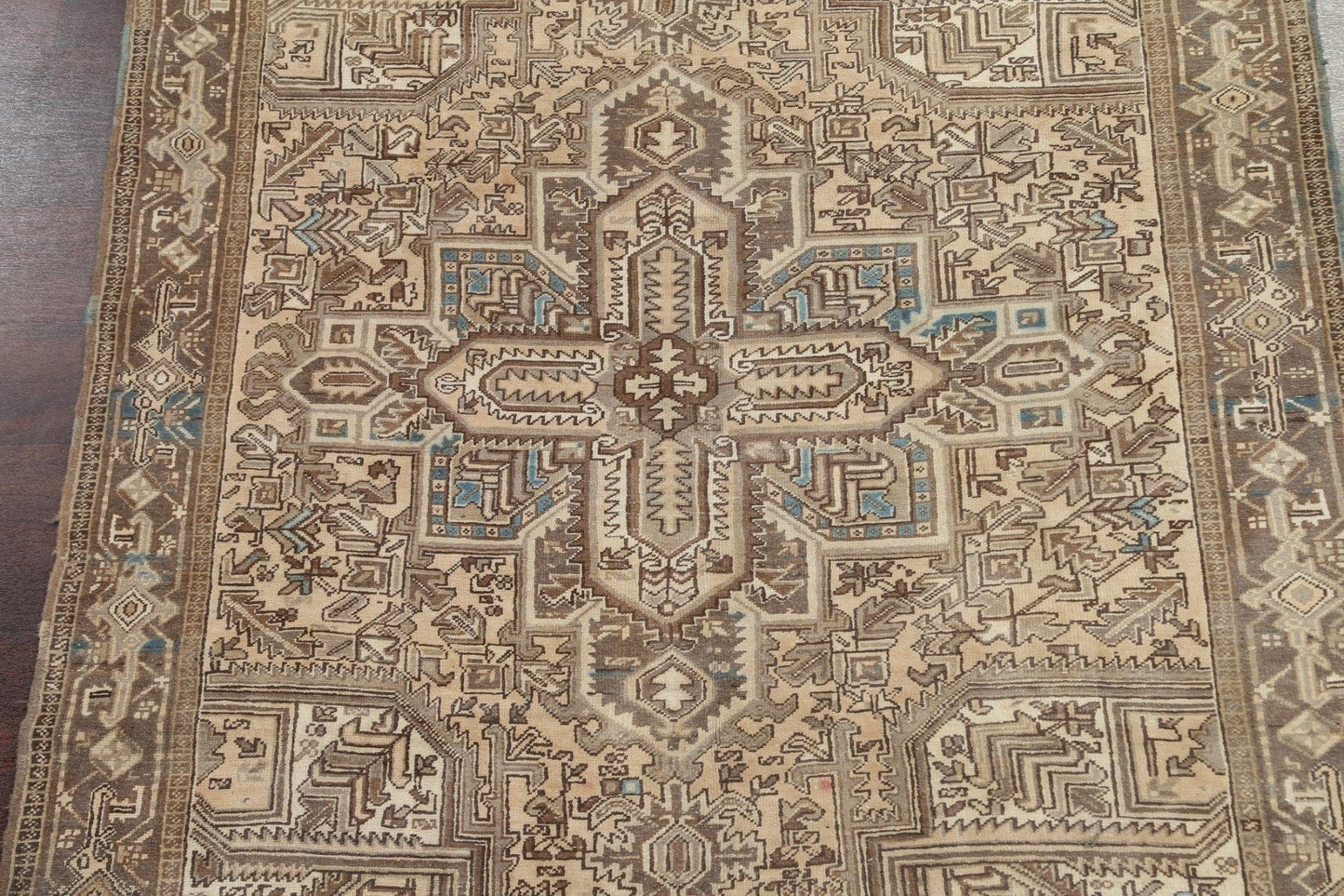 Hand-Knotted Heriz Persian Area Rug 7x9