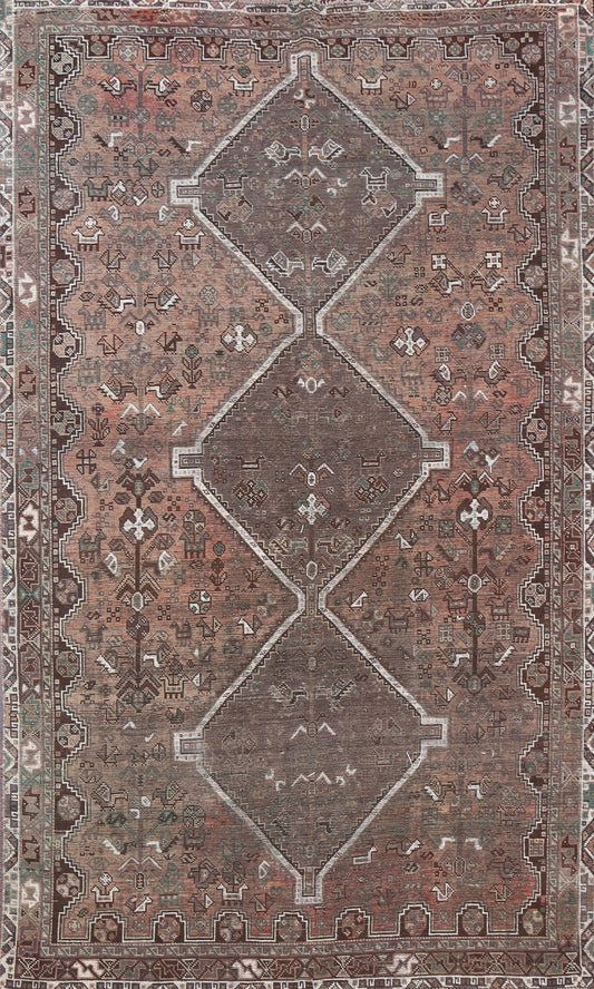 Antique Shiraz Persian Wool Rug 6x9