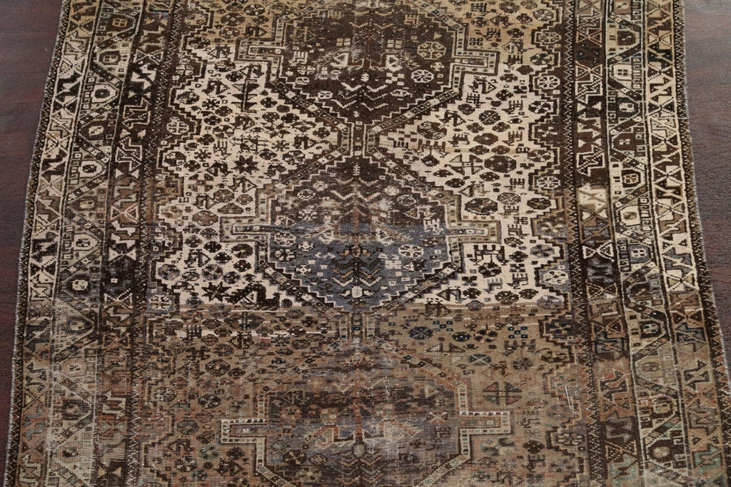 Pre-1900 Antique Shiraz Persian Square Rug 6x6