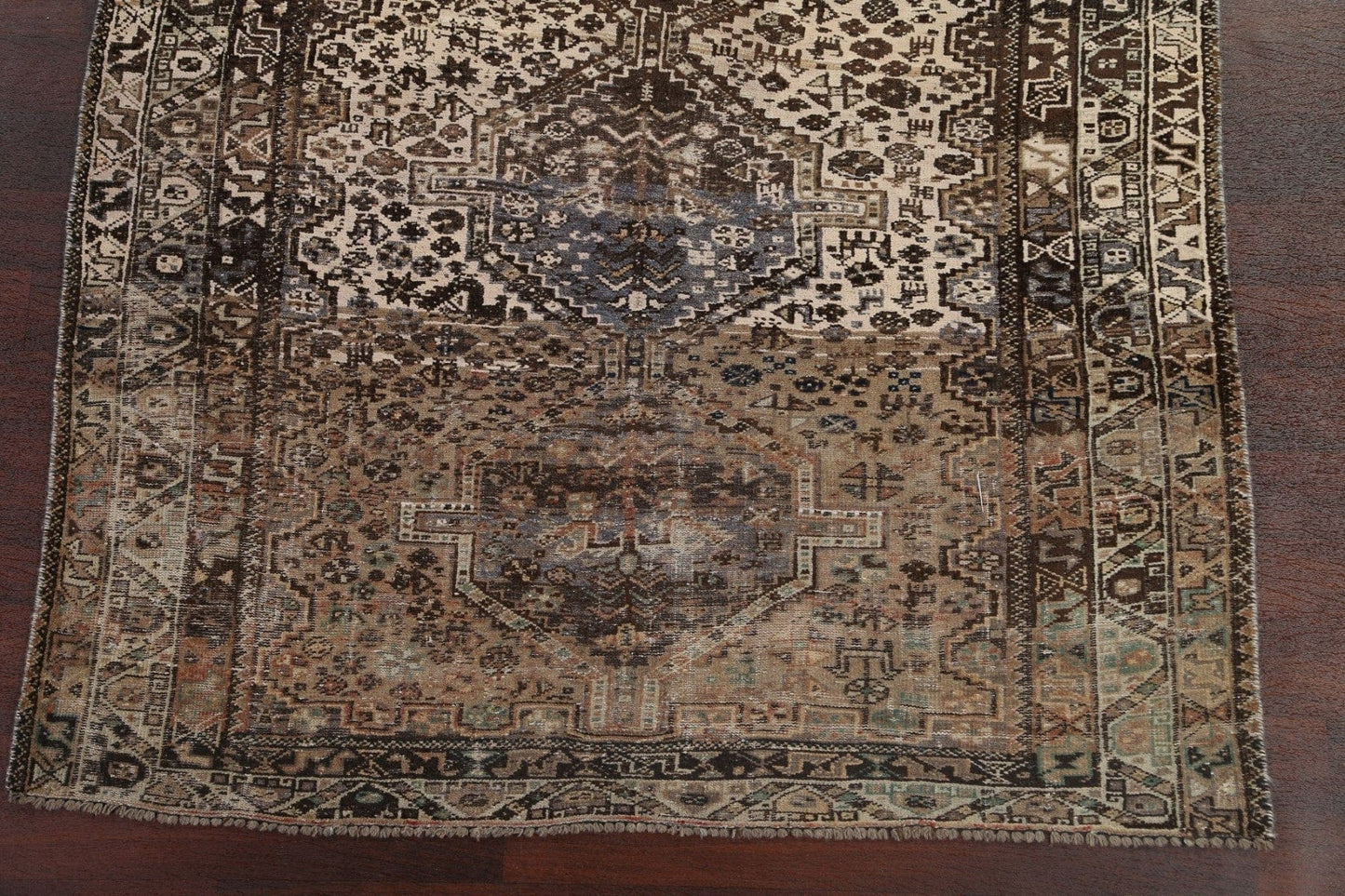 Pre-1900 Antique Shiraz Persian Square Rug 6x6