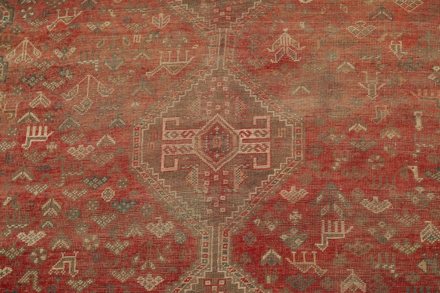 Antique Shiraz Wool Persian Area Rug 7x9