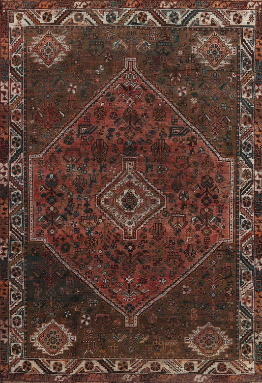 Antique Shiraz Persian Handmade Rug 7x9