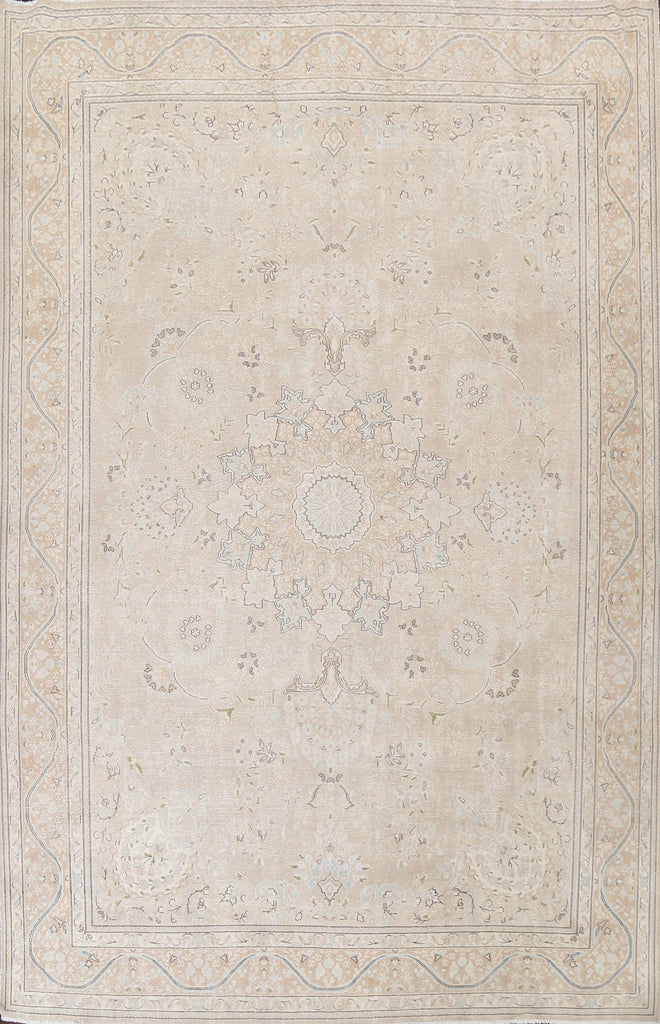 Muted Distressed Kerman Persian Area Rug 10x13