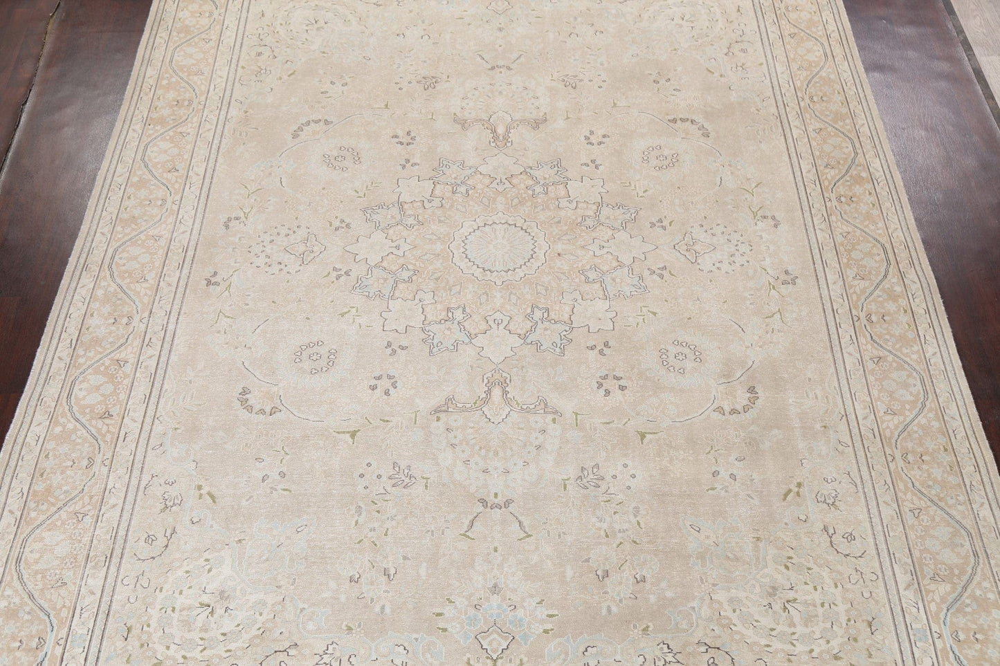 Muted Distressed Kerman Persian Area Rug 10x13