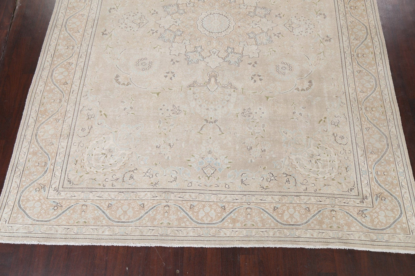 Muted Distressed Kerman Persian Area Rug 10x13