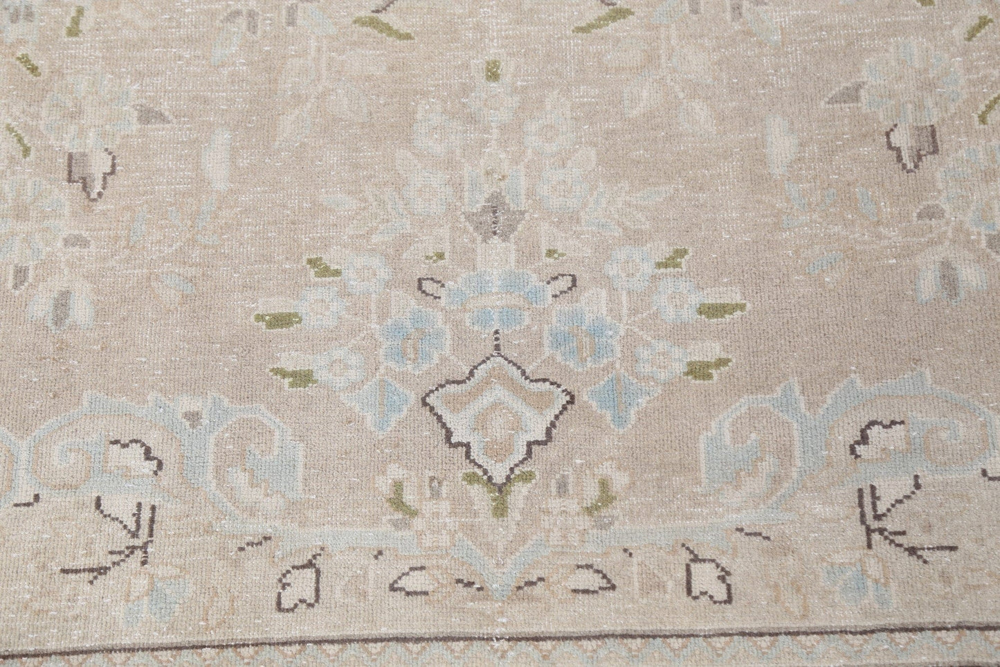 Muted Distressed Kerman Persian Area Rug 10x13