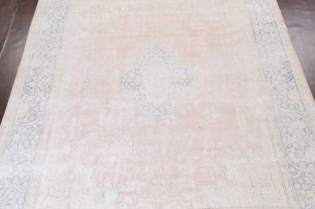 Muted Distressed Kerman Persian Area Rug 10x13