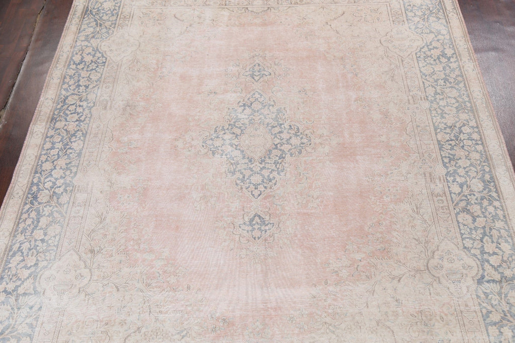 Muted Distressed Kerman Persian Area Rug 10x13