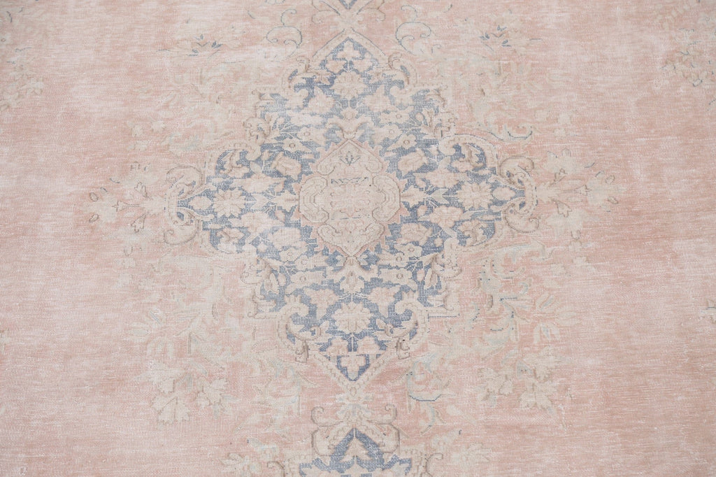 Muted Distressed Kerman Persian Area Rug 10x13