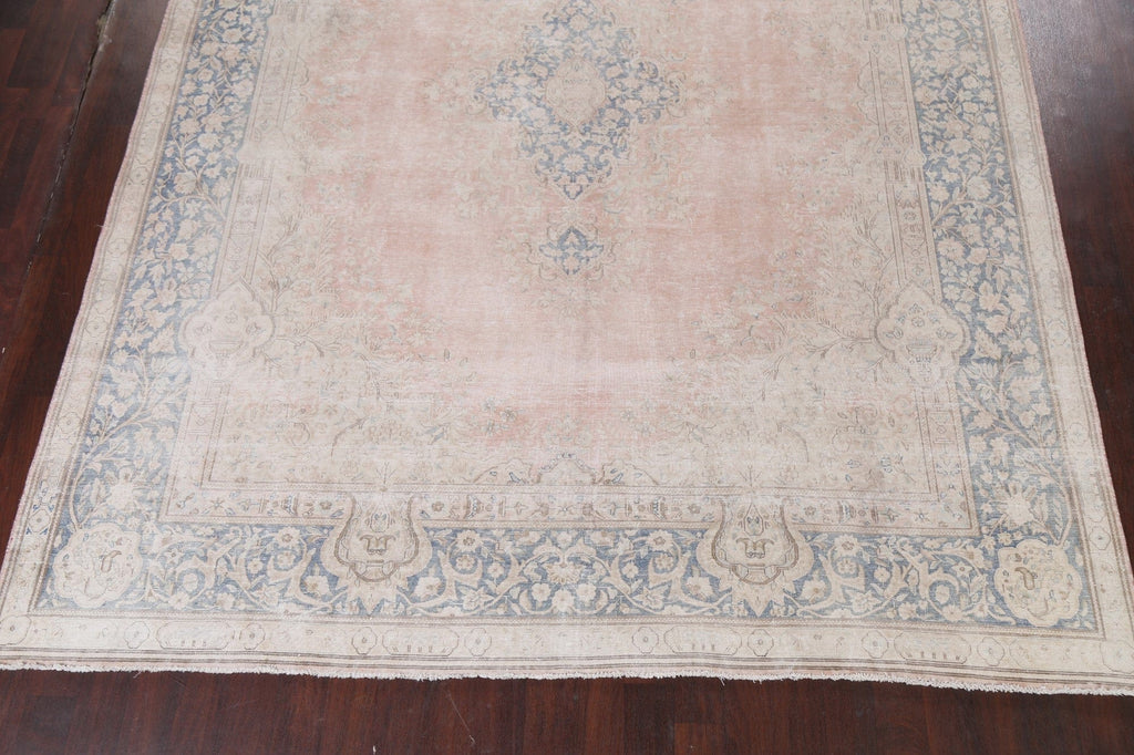 Muted Distressed Kerman Persian Area Rug 10x13