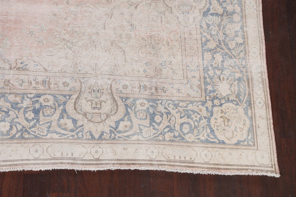 Muted Distressed Kerman Persian Area Rug 10x13