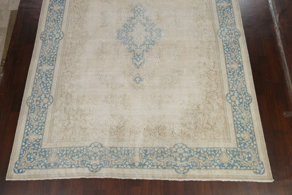 Muted Distressed Kerman Persian Area Rug 10x13