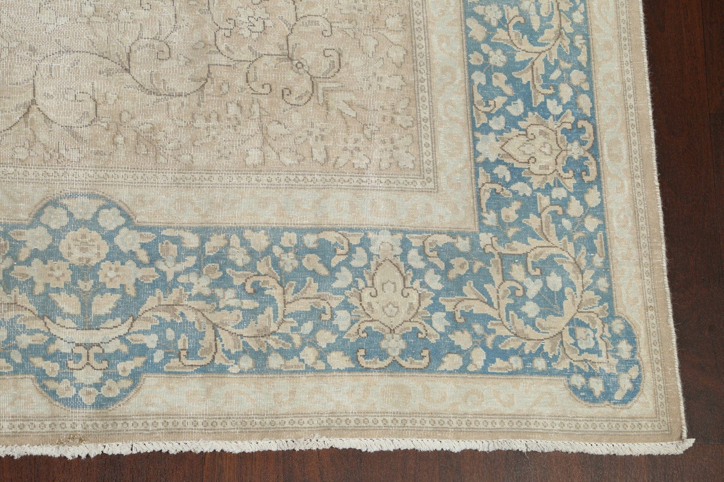 Muted Distressed Kerman Persian Area Rug 10x13