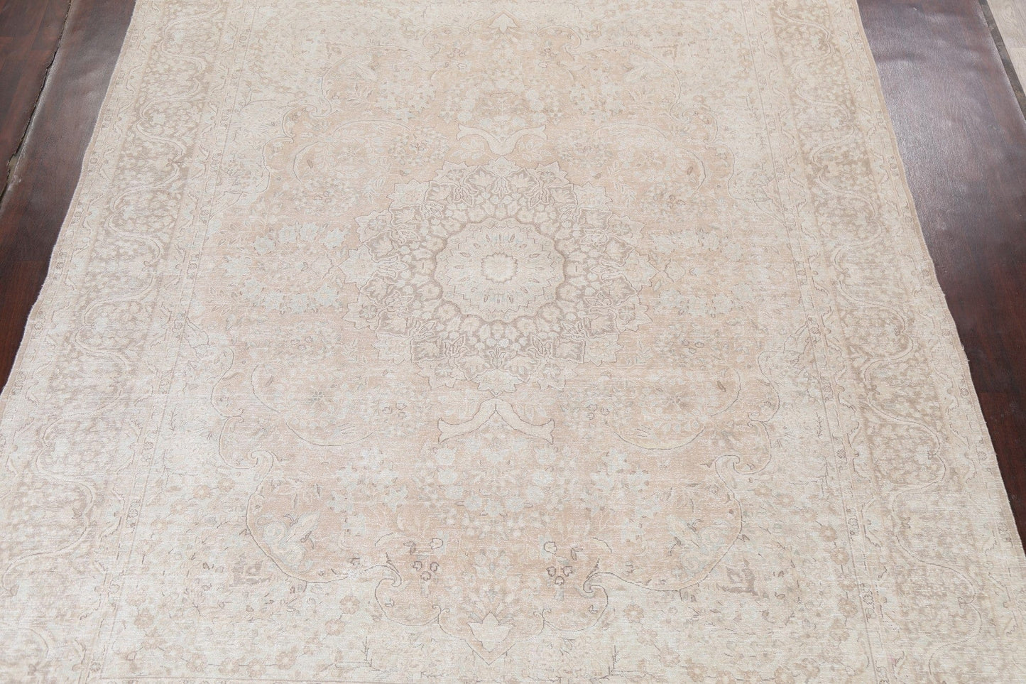 Muted Distressed Kerman Persian Area Rug 10x12