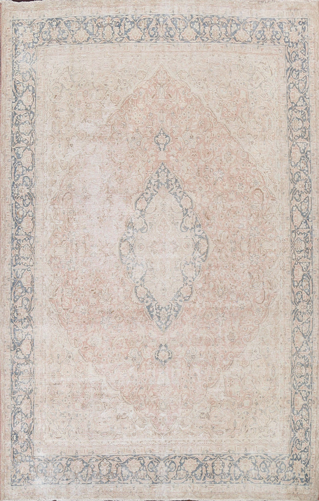 Muted Distressed Kerman Persian Area Rug 10x13