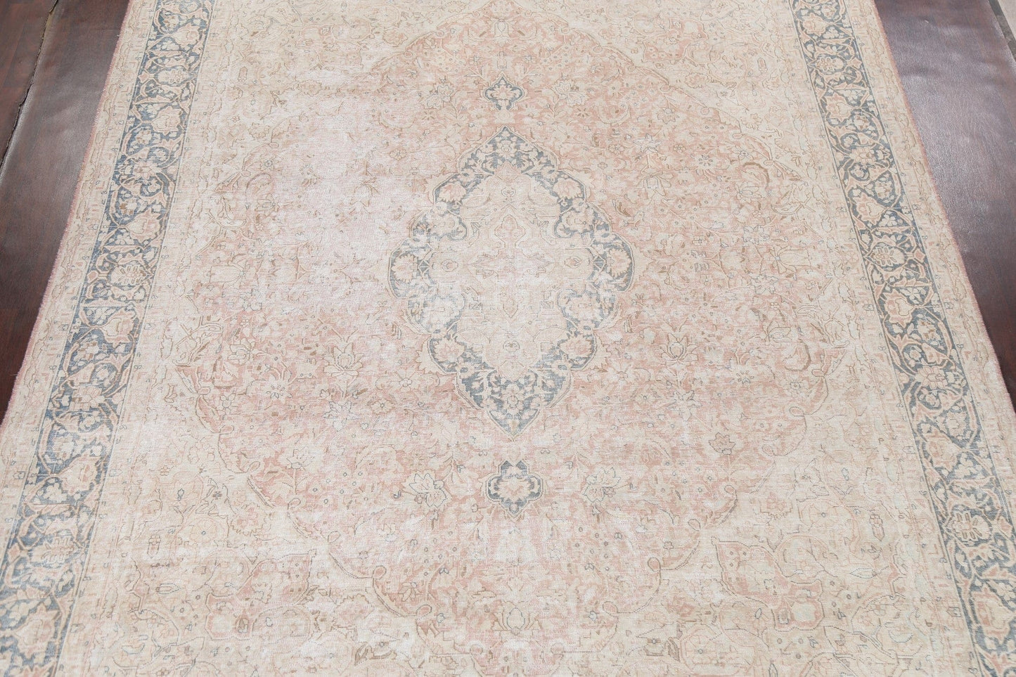 Muted Distressed Kerman Persian Area Rug 10x13