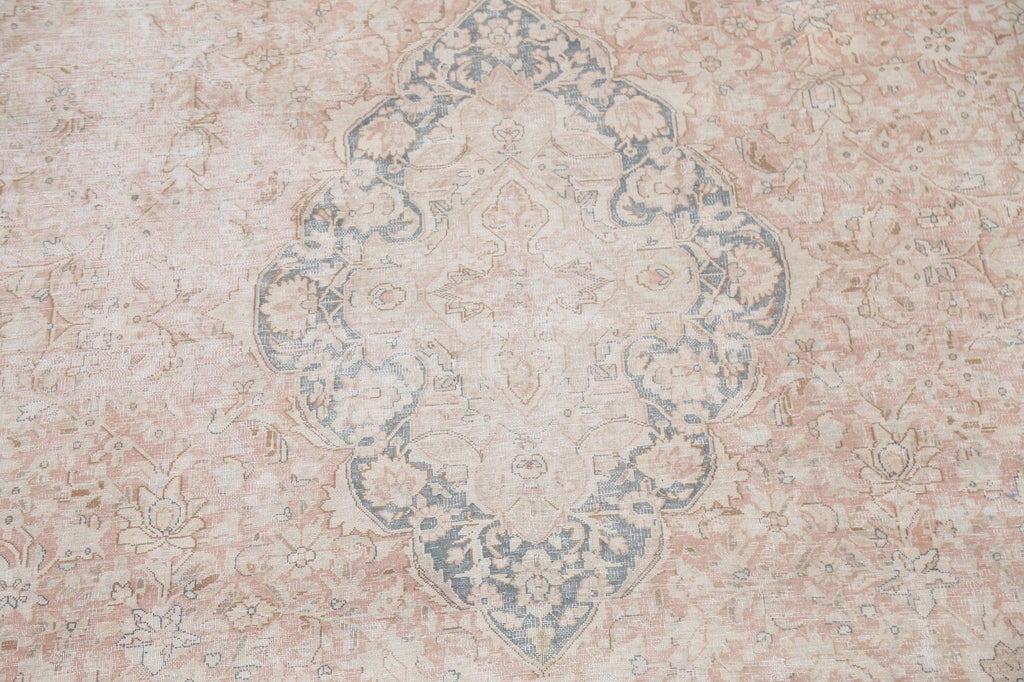 Muted Distressed Kerman Persian Area Rug 10x13