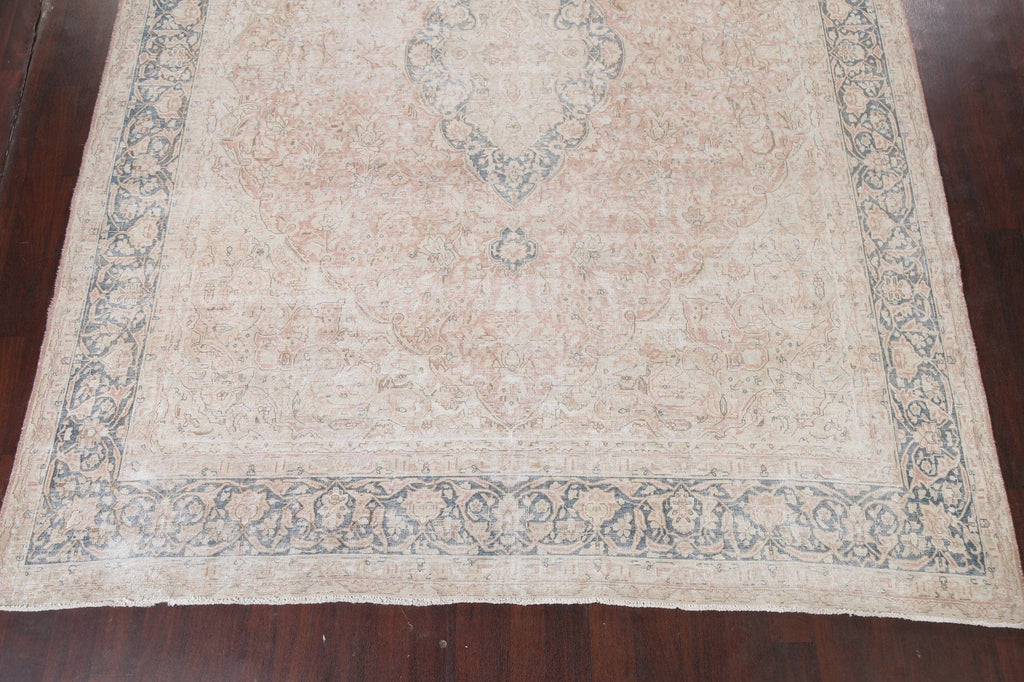 Muted Distressed Kerman Persian Area Rug 10x13