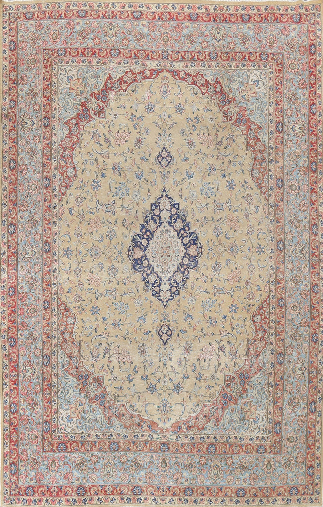 Muted Distressed Kerman Persian Area Rug 8x11