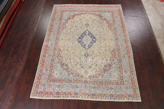 Muted Distressed Kerman Persian Area Rug 8x11