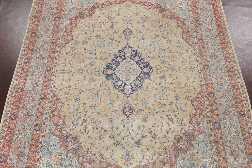 Muted Distressed Kerman Persian Area Rug 8x11