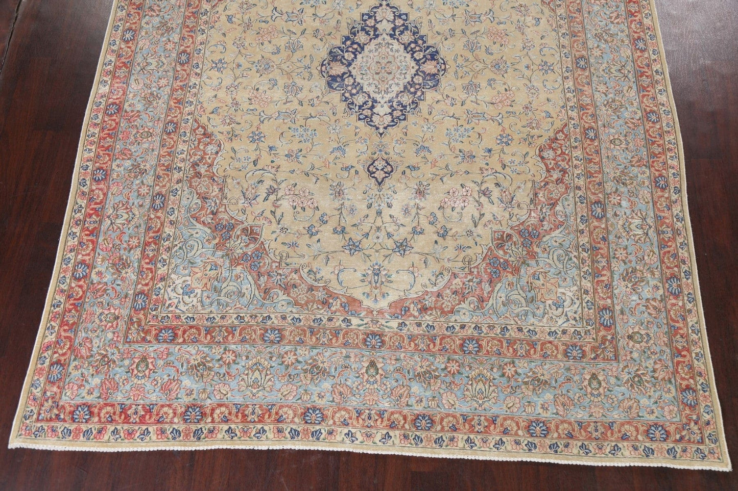 Muted Distressed Kerman Persian Area Rug 8x11