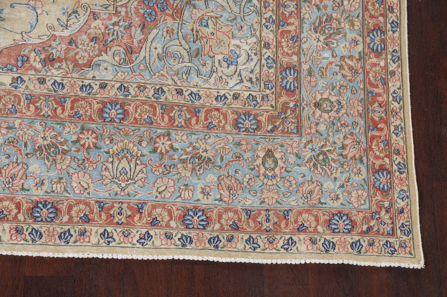 Muted Distressed Kerman Persian Area Rug 8x11