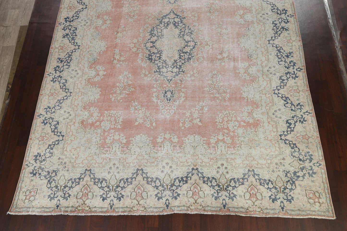 Muted Distressed Kerman Persian Area Rug 10x13