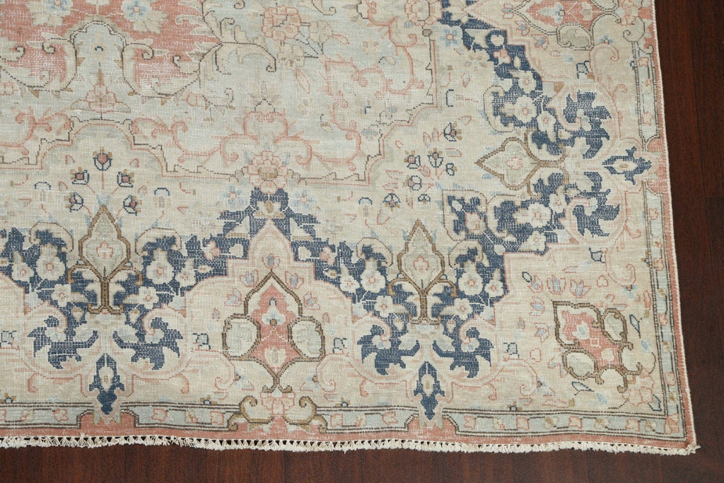 Muted Distressed Kerman Persian Area Rug 10x13