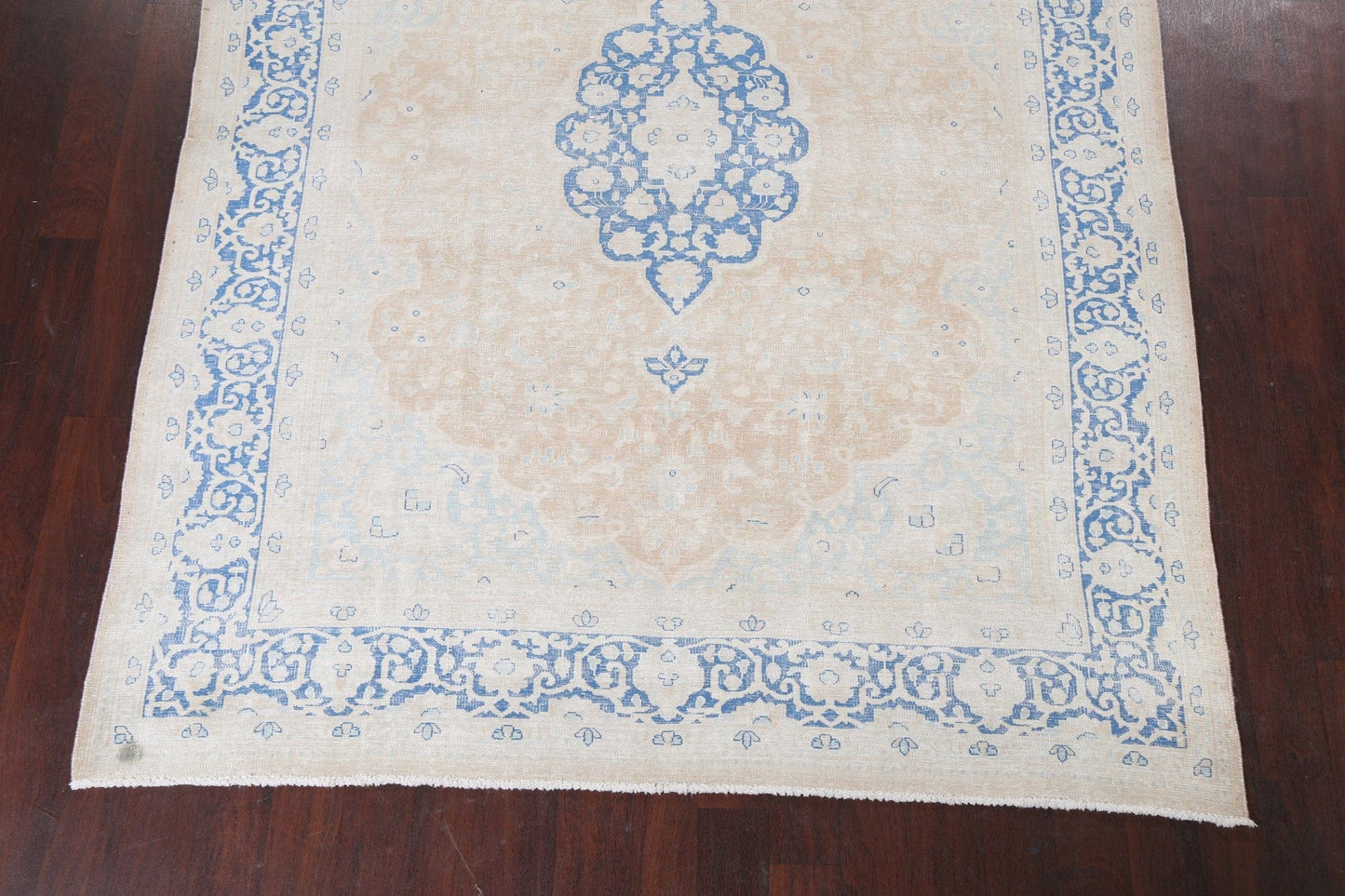 Muted Distressed Kerman Persian Area Rug 7x9