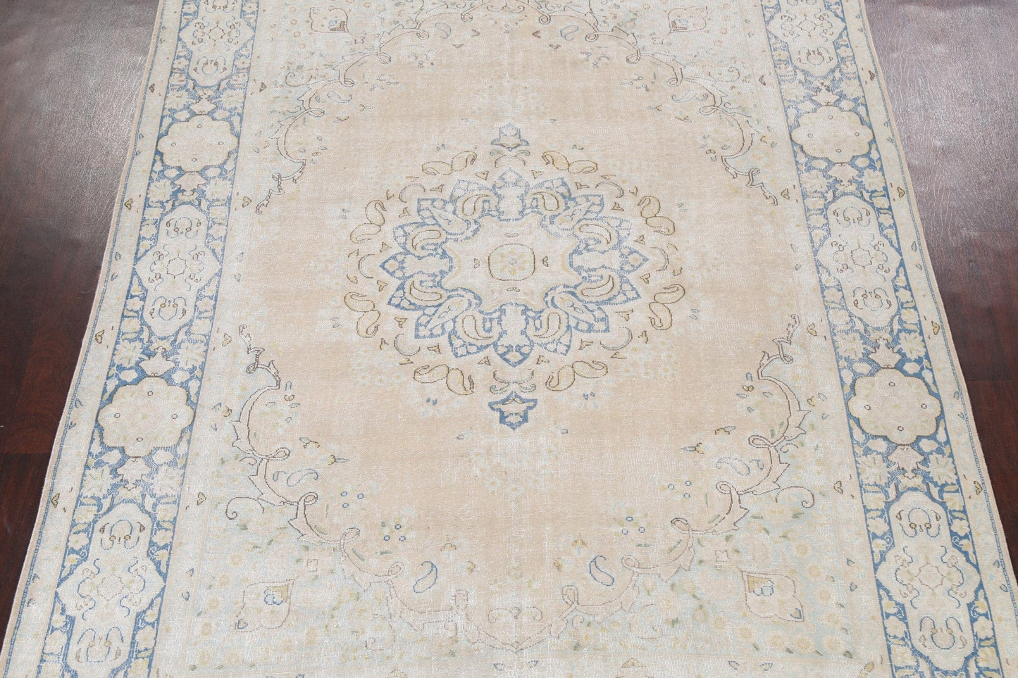 Muted Distressed Kerman Persian Area Rug 8x11