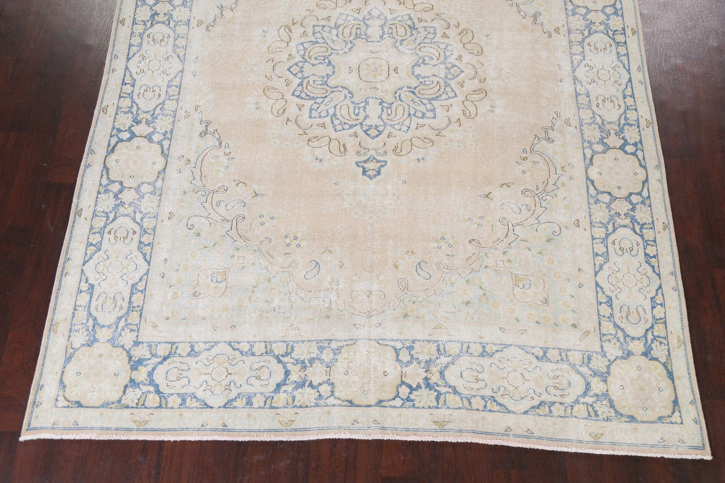 Muted Distressed Kerman Persian Area Rug 8x11