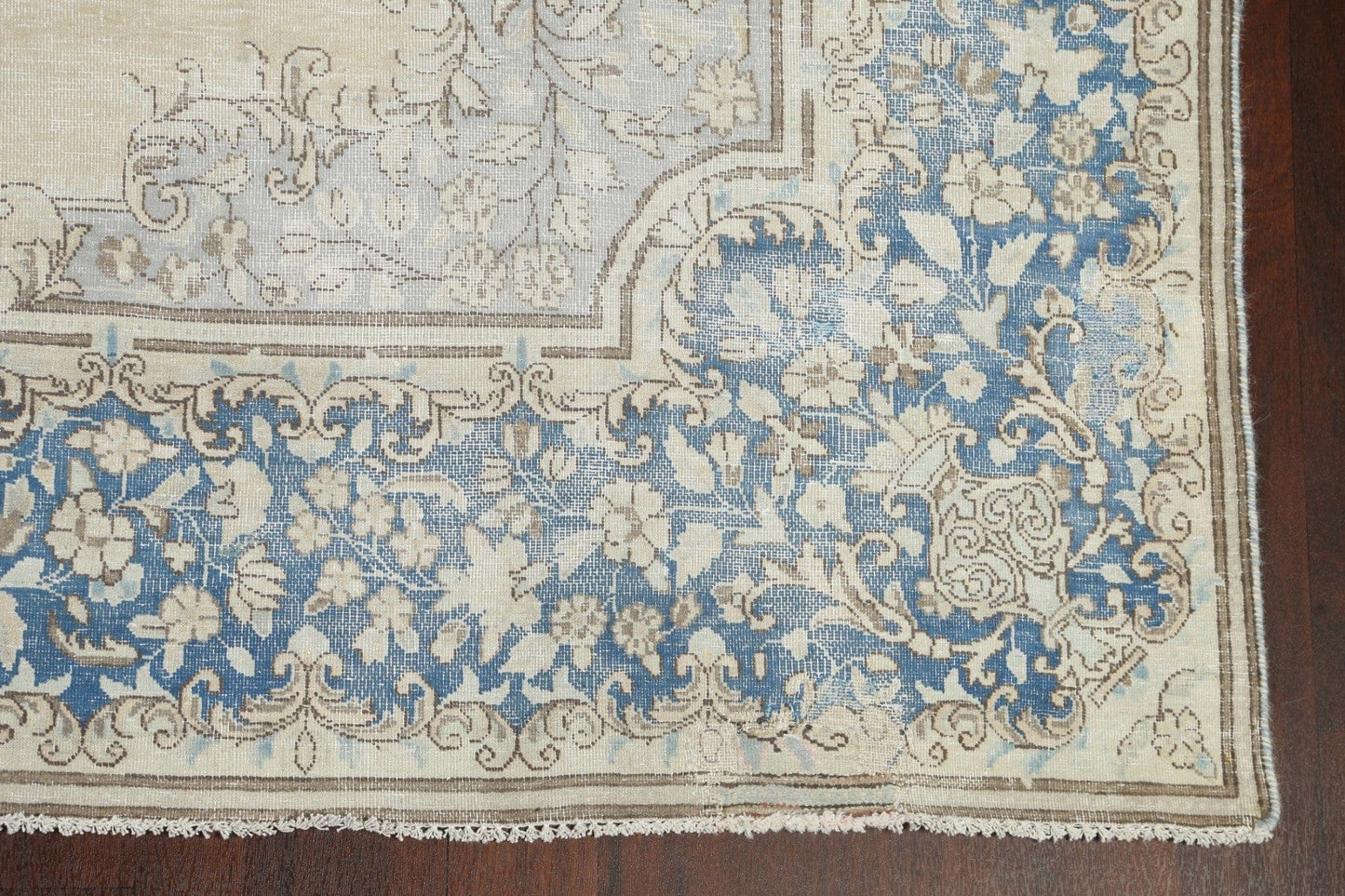 Muted Distressed Kerman Persian Area Rug 8x11