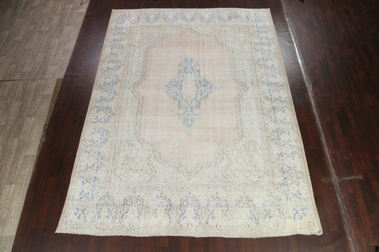 Muted Distressed Kerman Persian Area Rug 10x13