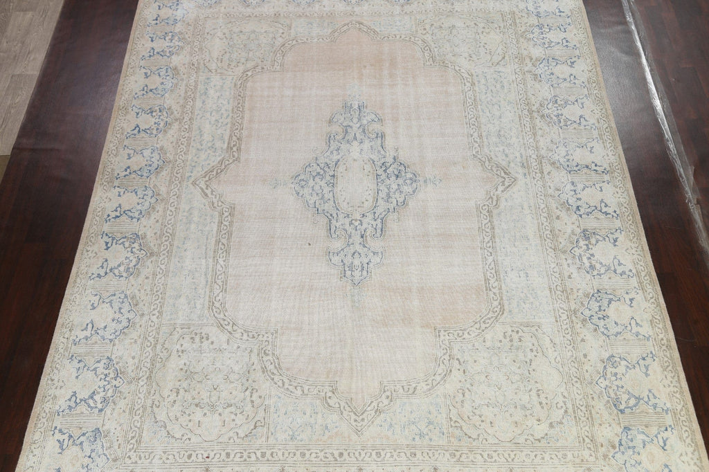 Muted Distressed Kerman Persian Area Rug 10x13