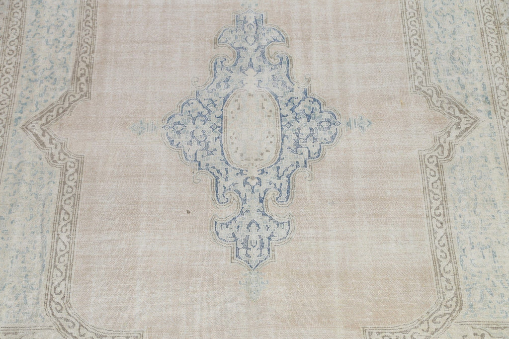 Muted Distressed Kerman Persian Area Rug 10x13