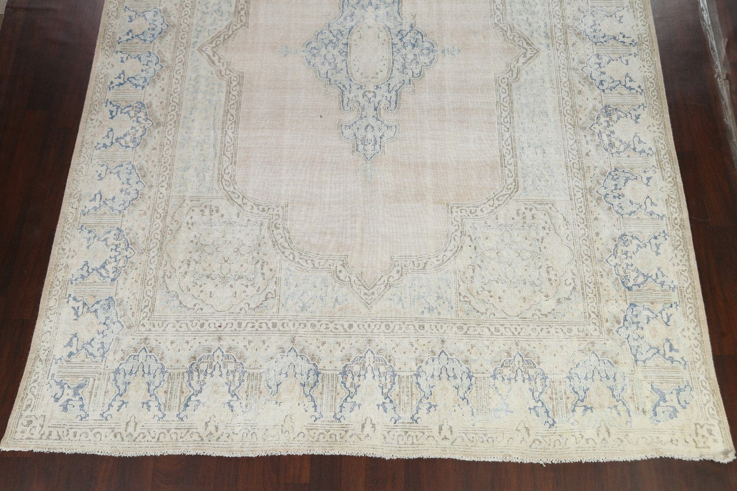 Muted Distressed Kerman Persian Area Rug 10x13