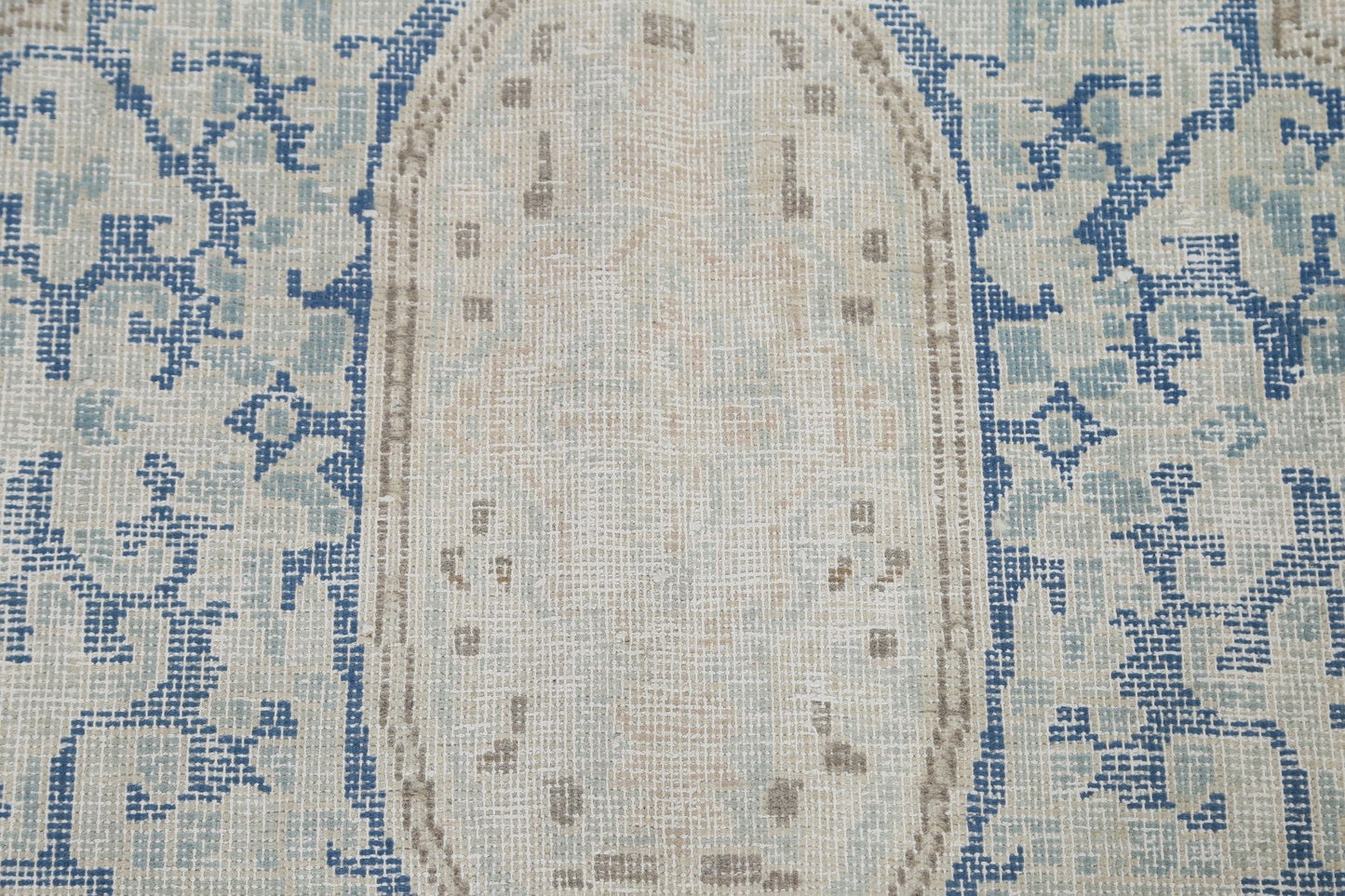 Muted Distressed Kerman Persian Area Rug 10x13