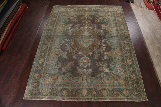 Antique Over-Dyed Tabriz Persian Area Rug 10x13