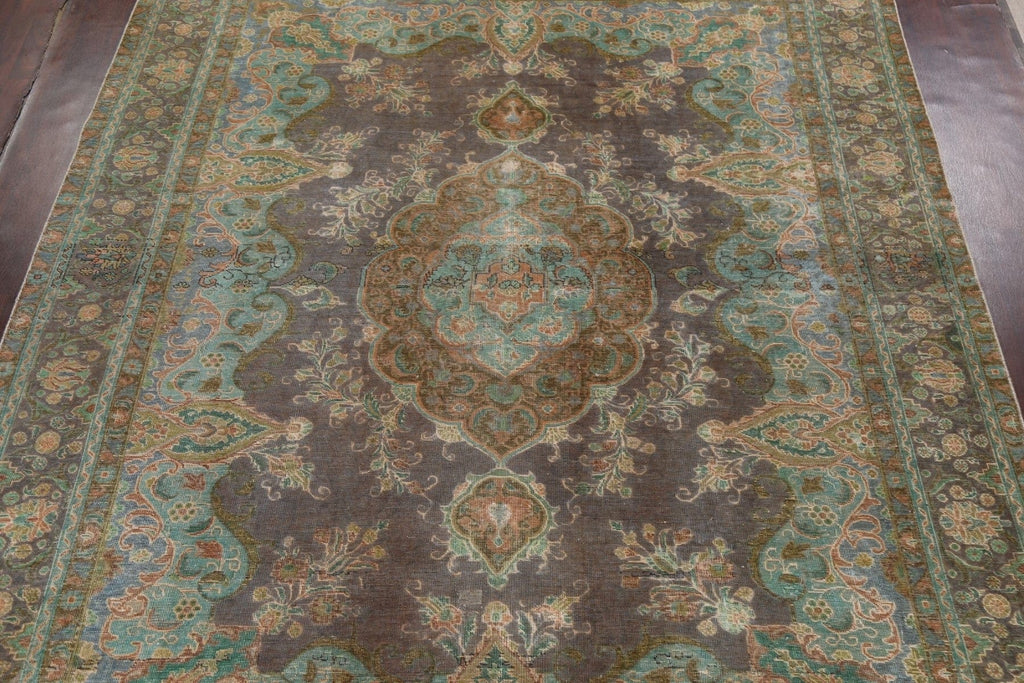 Antique Over-Dyed Tabriz Persian Area Rug 10x13